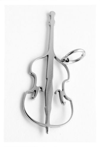 double bass - pendant stainless steel 33x12x0,8mm