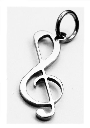 treble clef pendant stainless steel 20x8x0,8mm