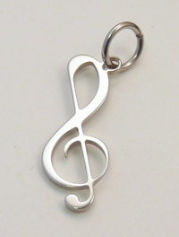 treble clef pendant stainless steel 20x8x0,8mm
