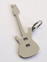 electric guitar pendant stainless steel 25x9x0,8mm