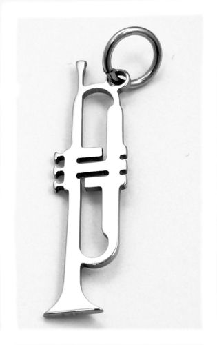 trumpet pendant stainless steel 25x6x0,8mm